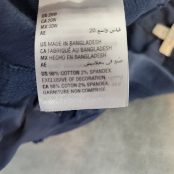 Style Co Womens Pants 20W Plus Capri Cargo Blue Zip Fly Tied Hems BLU198E - Picture 8 of 9